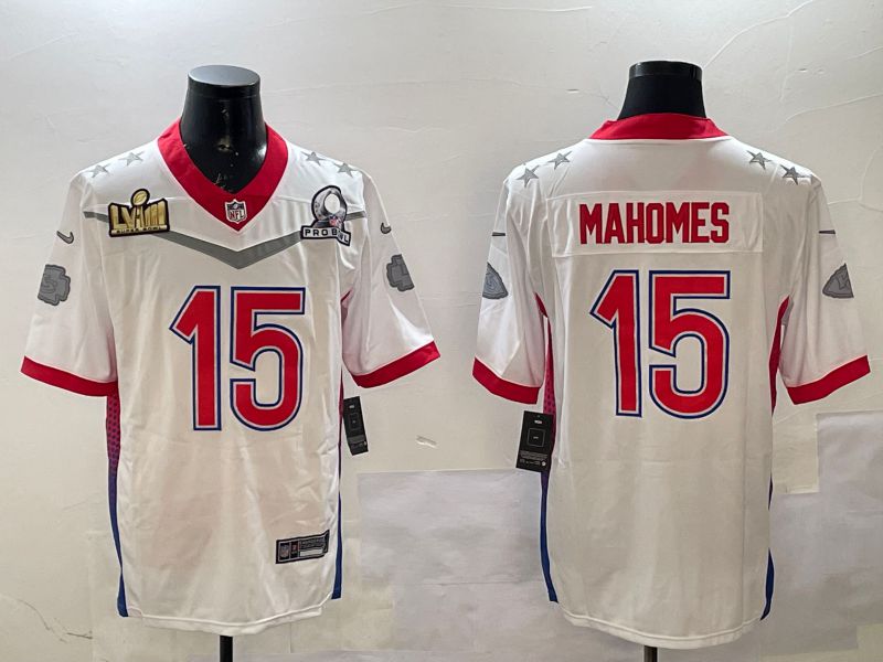 Men Kansas City Chiefs #15 Mahomes White All star 2025 Nike Vapor Limited NFL Jersey style 2->kansas city chiefs->NFL Jersey
